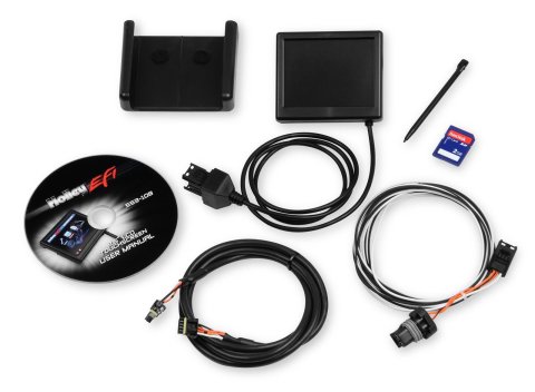 Holley 3.5 in. LCD Touch Screen Upgrades 553-108 Fuel Injection System Components, EFI, Screen, Upgrade, Basic Tuning, Data Monitor, Black Case, Mount, Wire Harness, Kit