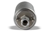 Holley Electric In-Line Fuel Pumps 12-930 Pumps, Electric, In-line, External Mount, 190 lph, 85 psi, 12V, 10mm x 1.0, Female Thread, Inlet and Outlet, Steel Housing, Silver, Bracket, Each thumbnail 1