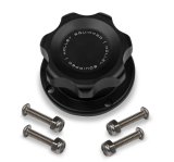 Holley Bolt-On Fill Cap Kits 241-230 Kits, Bolt-on, 1.950 in. Diameter, Billet Aluminum, Black Anodized, 1 1/2-12 Thread Size, 1.38 in. Diameter Opening, Kit thumbnail 1