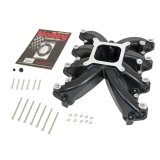Holley EFI LS Single Plane Mid-Rise Intake Manifolds 300-136BK Manifolds, EFI, Mid-Rise, Plane, Rectangular Port, Multi-port, Standard Deck, Aluminum, Black Finish, Chevy, 6.0L, 6.2L, Each thumbnail 1