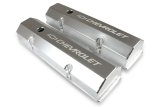 Holley Track Series Valve Covers 241-287 Covers, Series, Perimeter Bolt, Tall, Chevrolet Logo, Fabricated Aluminum, Polished, Baffled, Chevy, Gen I, 283-400ci, Pair thumbnail 8