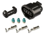 Holley Wiring Harness Connectors 570-231 Weatherproof Connectors, EFI, Ford Coyote/Modular, TPS Connector, Main Harness, DMS 3-pin, Female, Black Plastic, with Pins, Seals, TPA, Each thumbnail 2