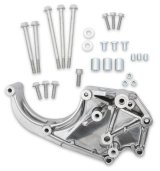 Holley LS Engine Air Conditioner Brackets 20-134P Brackets, Passenger Side, Aluminum, Polished, Sanden 508, Chevrolet, Small Block LS, Each thumbnail 1