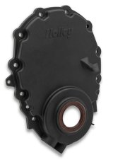 Holley Cast Aluminum Timing Covers 21-151 Covers, 1-Piece, Aluminum, Black, Chevrolet, Small Block, Without Crank Sensor, Each thumbnail 6