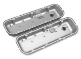 Holley Vintage Series Valve Covers 241-302 Covers, Series, Perimeter Bolt, Logo, Cast Aluminum, Black Satin, Baffled, Chevrolet, Gen V, VI, Mark IV, 396-454ci, Pair thumbnail 3