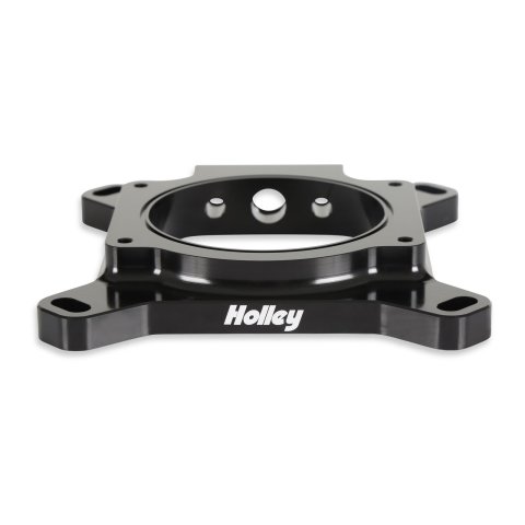 Holley Throttle Body to Carbureted Manifold Adapters 17-93 Adapters, Adapter, Open Center, Billet Aluminum, Black Anodized, 1.00 in. Height, Square Bore, Kit thumbnail 3