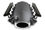 Holley LS Modular Lo-Ram EFI Intake Systems 300-624BK Manifolds, Dual Injection, EFI, Cathedral Port Heads, Standard Deck, 105mm Bore, Aluminum, Black Finish, Chevy, LS, 4.8-6.0L, Each thumbnail 1