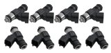 Holley EFI Terminator X Fuel Injectors 522-768X Injectors, EFI, X, 76 lbs/hr, USCAR Plug, EV6 Body, 12V Saturated, 1.42 in. Seat Height, High Impedance, 8-pieces, Set thumbnail 1
