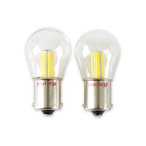 Holley RetroBright LED Light Bulbs HLED25 Bulbs, RetroBright, LED, 1156 Style, Red Color, 580 Lumens, Turn Signal, Bulbs, Pair