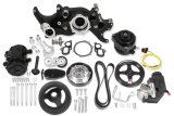 Holley Mid-Mount Complete Accessory Systems 20-205BK Drive Systems, LT Mid-Mount, Serpentine, Alternator, Power Steering, Water Pump, Belts, Damper, Black Finish, GM, Gen V, 5.3L, 6.2L, Kit thumbnail 1