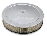 Holley Air Cleaner Assemblies 120-530 Assembly, Sniper, 14 in. Diameter, Round, Dropped, Steel, Chrome Finish, Embossed Logo, 3 in. Filter, Paper Element, Each thumbnail 2
