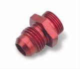 Holley Fuel Fittings 26-75 Fitting, Carburetor Inlet, -6 AN Male to 9/16-24 in. Male Thread, Aluminum, Blue, Each thumbnail 2