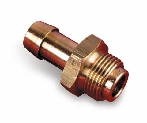 Holley Fuel Bowl Fittings 26-29 Fitting, Carburetor Inlet, 9/16 -24 in. Thread to 3/8 in. Hose Barb, Brass, Each thumbnail 3