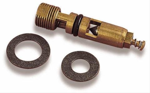 Holley Needle and Seat Assemblies 6-513 Carburetor Seats, Viton® Inlet Needle, Spring Loaded, Adjustable, Steel, 0.097 in. Seat, Side Hung Float Style, Gasket Included, Each
