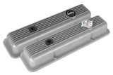 Holley Muscle Series Valve Covers 241-134 Covers, Series, Perimeter Bolt, Stock Height, Finned, Cast Aluminum, Natural Finish, Chevy, 4.3-6.6L, Pair thumbnail 2