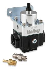 Holley VR Series Fuel Pressure Regulators 12-852 Regulators, Series, Inline, Return Style, 4-9 psi, Billet Aluminum, Black/Clear Anodized, Each thumbnail 6