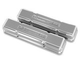 Holley Vintage Series Valve Covers 241-107 Covers, Series. Perimeter Bolt, Tall, Finned, Cast Aluminum, Polished Finish, Chevy, 4.3-6.6L, Pair thumbnail 2