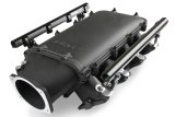 Holley LS Modular Lo-Ram EFI Intake Manifolds 300-621BK Manifolds, Modular, Ultra EFI, Cathedral Port Head, Multi-port, Standard Deck, 105mm Bore, Aluminum, Black, Chevy, 4.8-6.0L, Each thumbnail 1