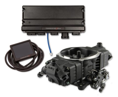 Holley Terminator X Max Stealth 4150 EFI Fuel Injection Systems 550-1012 Systems, Max, EFI, Four Injector, Throttle Body, Speed Density, Aluminum, Black, Tunable, Trans Control, Kit