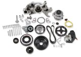 Holley Mid-Mount Complete Accessory Systems 20-201 Drive Systems, LT Mid-Mount, Serpentine, Alternator, Power Steering, Water Pump, Pulleys, 6-groove, Natural Finish, Chevy, 5.3L, 6.2L, Kit thumbnail 1