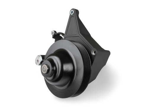 Holley Short Spacer Power Steering Brackets 97-253BK Bracket, Replacement, GM, Gen V, LT4, Dry-Sump Only, and Accessory Bracket, Spacer, Cast Aluminum, Black Finish, Each