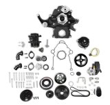 Holley Mid-Mount Complete Accessory Systems 20-292BK Drive System, Mid-Mount, Serpentine, 6-groove, Alternator, Power Steering, AC, Water Pump, Belts, Black Finish, Hemi, Gen III, Non-VVT, Kit thumbnail 1