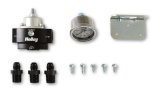 Holley Bypass Fuel Pressure Regulator Kits 12-841KIT Regulators, Regulator, Inline, 4.5-9 psi, Return Style, 3/8 in. NPT, Inlet and Outlet, Black, Fittings, Gauge, Bracket, Kit thumbnail 5