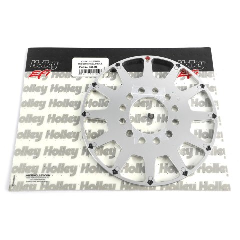 Holley Crankshaft Trigger Wheels 556-180 Crank Replacement Wheels, 8 in. Diameter, 12-1X, Crank Wheel, Aluminum, Natural Finish, 3-wire Hall Effect, Chevy, Ford, Each