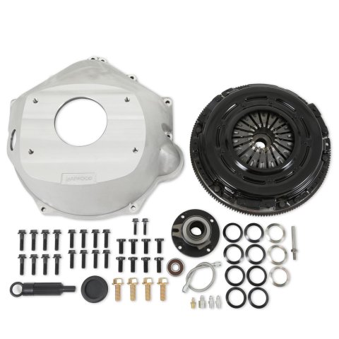 Holley Complete TKX or TKO Transmission Installation Kits 319-505 Kits, Transmission, TKX, TKO, Aluminum Bellhousing, 12 in. Disc, 26 Spline, Billet Flywheel, 8-bolt, SBC, LS, LT, Gen III/IV, Kit