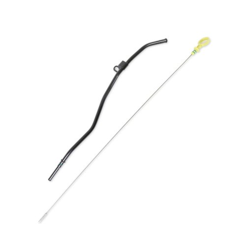 Holley Ford 7.3L Godzilla Oil Dipstick and Tube Kits 302-14 Engine Dipstick, Godzilla, Plastic Handle, Yellow, Steel Tube, Black Powdercoated, Ford, Each