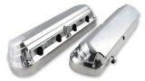 Holley 2-Piece Ford Style Valve Covers 241-186 Covers, LS Style, Cast Aluminum, Center Bolt, Plain, Cast Aluminum, Polished Finish, Two-Piece, Chevy, LS, 4.8-7.0L, Pair thumbnail 6
