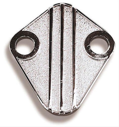 Holley Mechanical Fuel Pump Covers 12-813 Block-Off Plates, Steel, Chrome Plated, with Gaskets, Chevy, Chrysler, Big, Small Block, Ford, 385 Series, FE, Windsor, V8 Engines, Each