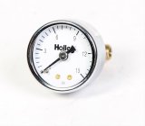 Holley Analog Fuel Pressure Gauges 26-500 Gauge, Pressure, 0-15 psi, 1 1/2 in. Diameter, Analog, 1/8 in. npt, Full Sweep, Mechanical, White Face, Each thumbnail 1