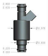 Holley Fuel Injectors 522-128 Injectors, 120 lbs/hr., Tri-cone Spray, Bosch Plug, EV1 Body, 12V Saturated Circuit, 2.415 in. Seat Height, Low Impedance, 2.2 ohms, 8-piece, Set thumbnail 3