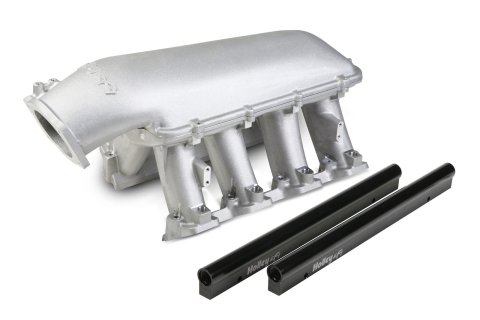 Holley EFI LS Hi-Ram Intake Manifolds 300-117 Manifolds, EFI, Hi-Ram, Rectangular Port Head, Multi-port, 105mm Bore, Aluminum, Satin Finish, Fuel Rails, Chevy, 6.0L, 6.2L, Each