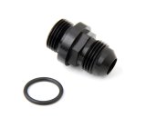 Holley Fuel Bowl Fittings 26-142-1 Fitting, Carburetor Inlet, -8 AN O-Ring to -6 AN, Aluminum, Black, Holley, Ultra Series, Each thumbnail 1