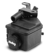 Holley LS Engine Power Steering Reservoir Kits 198-200 Reservoirs, Remote Style, Composite, Black, Chevy, 4.8L, 5.3L, 6.0L, Each thumbnail 1