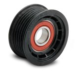 Holley Idler Pulleys 97-153 Pulleys, Holley, Replacement, 6-groove, LS Serpentine, Black, Plastic, 2.323 in. Diameter, for LS Accessory Drive, Passenger Side, Each thumbnail 2