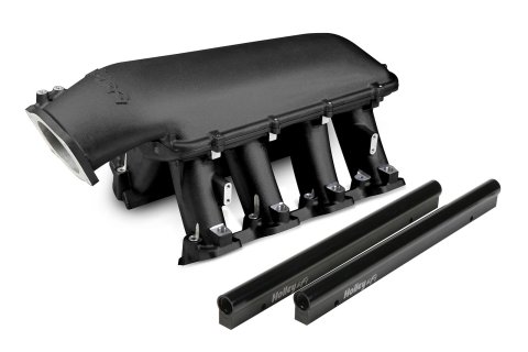 Holley EFI LS Hi-Ram Intake Manifolds 300-117BK Manifolds, EFI, Hi-Ram, Rectangular Port Head, Multi-port, 105mm Bore, Aluminum, Black Finish, Fuel Rails, Chevy, 6.0L, 6.2L, Each