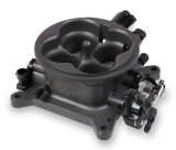 Holley Universal 4-Barrel 1000 CFM 4150 Flange Throttle Bodies 112-587 Bodies, Universal, Flange, 4-Barrel, Multi-Port Injection, Cable Actuated, 1,000 cfm, Aluminum, Gray Anodized, Each thumbnail 1