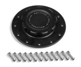 Holley Fuel Cell Caps 241-227 Caps, Screw-on, Billet Aluminum, Black Anodized, Cap Mounting Plate, 12 Bolt Holes, Each thumbnail 2