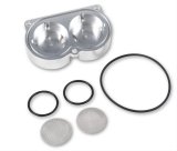 Holley Dominator Billet Fuel Pump Conversion End Plates 12-3002 Plate Kits, 12-3000, Duel Inlet, -10 AN O-ring, Aluminum, Natural, Each thumbnail 1