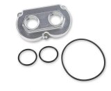 Holley Dominator Billet Fuel Pump Conversion End Plates 12-3002 Plate Kits, 12-3000, Duel Inlet, -10 AN O-ring, Aluminum, Natural, Each thumbnail 2