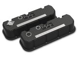 Holley M/T Valve Covers 241-152 Covers, Series, Perimeter Bolt, Tall, Finned, Cast Aluminum, Black Powdercoat, Satin Finish, Chevy, 396ci, 402ci, 427ci, 454ci, Pair thumbnail 4