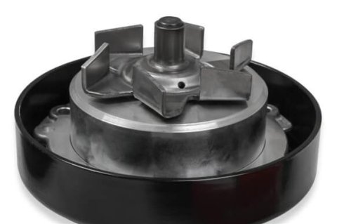 Holley Water Pump Assemblies 97-200 Pumps, Mechanical, Assembly, Standard-volume, Counterclockwise, Aluminum, Black, for Mid-Mount Accessory Drive Only, GM, LS, 4.8-7.0L, Each
