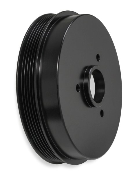Holley Crankshaft Pulleys 97-161 Pulleys, Holley, Replacement, 3-bolt, 6-groove, Steel, Black Finish, for LT1 Mid-Mount Accessory Drive Only, Each