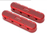 Holley Vintage Series Valve Covers 241-174 Covers, Series, Center and Perimeter Bolt, Tall, Finned, Logo, Cast Aluminum, Red, Glossy, Two-Piece, Chevy, LS, 4.8-7.0L, Pair thumbnail 3