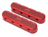 Holley Vintage Series Valve Covers 241-174 Covers, Series, Center and Perimeter Bolt, Tall, Finned, Logo, Cast Aluminum, Red, Glossy, Two-Piece, Chevy, LS, 4.8-7.0L, Pair thumbnail 8