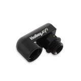 Holley Fuel Rail Adapter Fittings 534-321 Fittings, Fitting, Aluminum, Black, 180 Degree, -8 AN Male, -8 AN Female, Each thumbnail 5