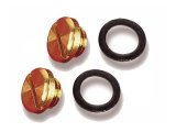 Holley Sight Plugs 26-13 Carburetor Plugs, Fuel Bowl, Plugs, Brass, Gasket Included, Pair thumbnail 2
